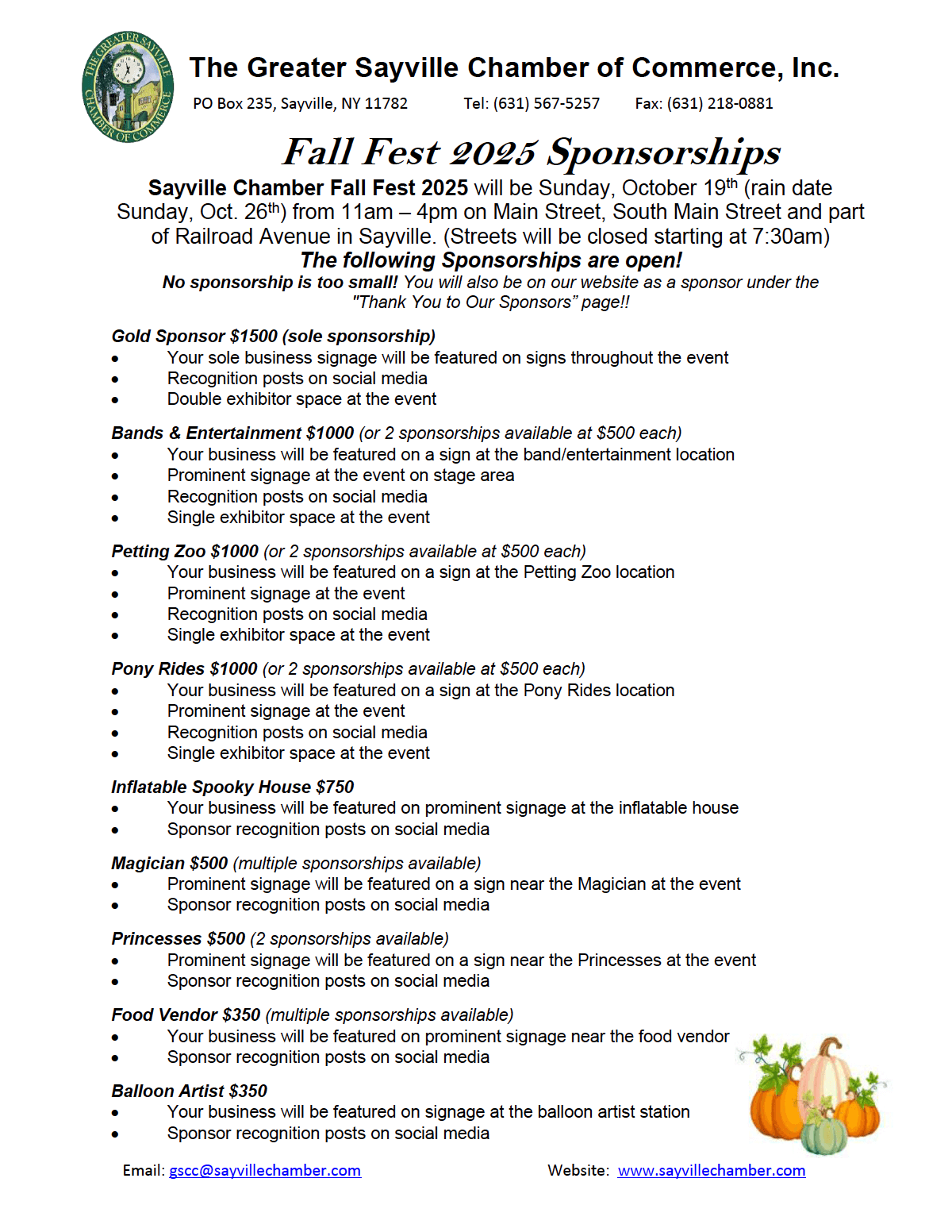Fall Fest Sponsorships 2025